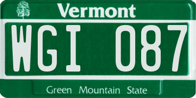 VT license plate WGI087