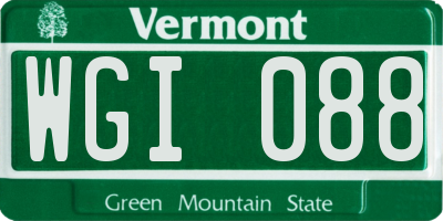 VT license plate WGI088