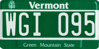 VT license plate WGI095