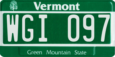 VT license plate WGI097