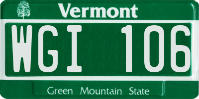 VT license plate WGI106