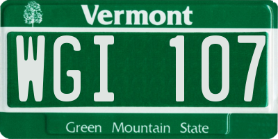 VT license plate WGI107