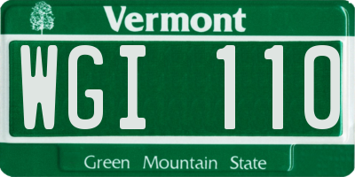 VT license plate WGI110