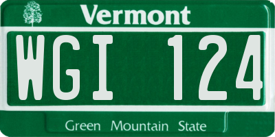 VT license plate WGI124