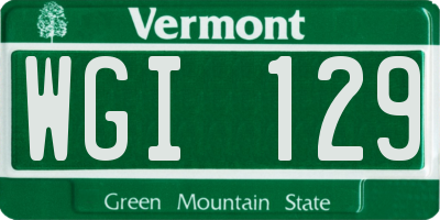 VT license plate WGI129