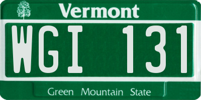 VT license plate WGI131