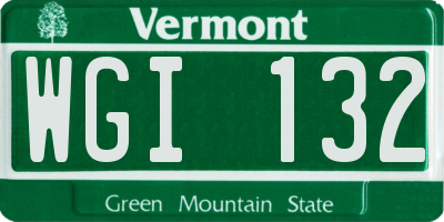 VT license plate WGI132