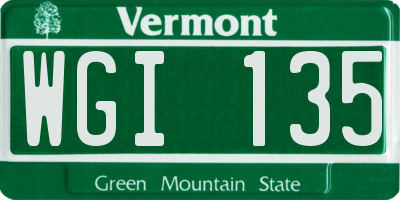 VT license plate WGI135