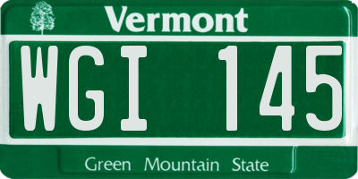 VT license plate WGI145