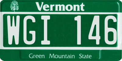 VT license plate WGI146