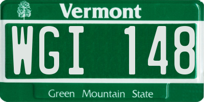 VT license plate WGI148