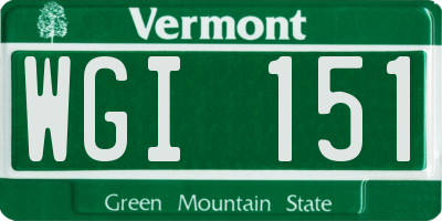 VT license plate WGI151