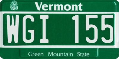 VT license plate WGI155