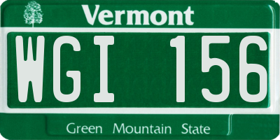 VT license plate WGI156
