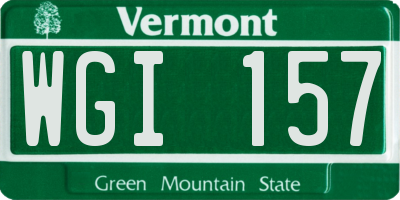 VT license plate WGI157