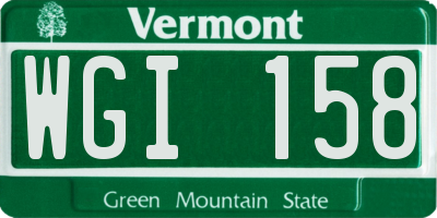 VT license plate WGI158