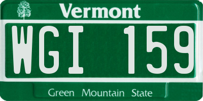 VT license plate WGI159