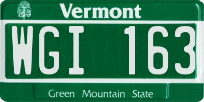 VT license plate WGI163