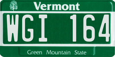 VT license plate WGI164