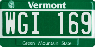 VT license plate WGI169