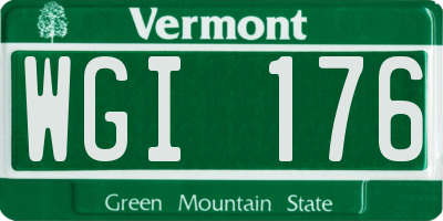 VT license plate WGI176