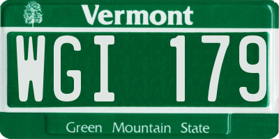 VT license plate WGI179