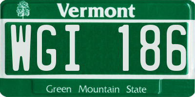 VT license plate WGI186