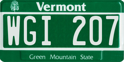 VT license plate WGI207