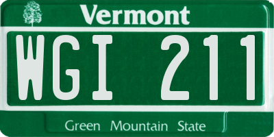 VT license plate WGI211