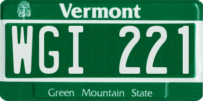 VT license plate WGI221