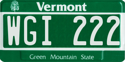 VT license plate WGI222