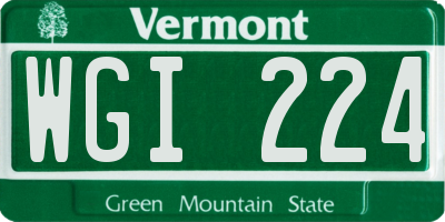 VT license plate WGI224