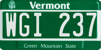 VT license plate WGI237