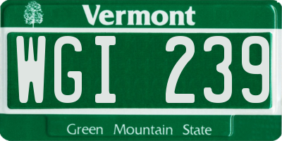 VT license plate WGI239