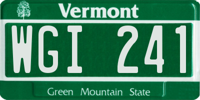VT license plate WGI241