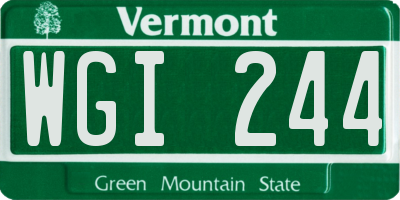VT license plate WGI244