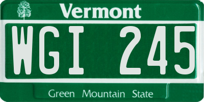 VT license plate WGI245