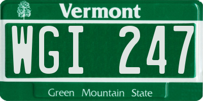 VT license plate WGI247