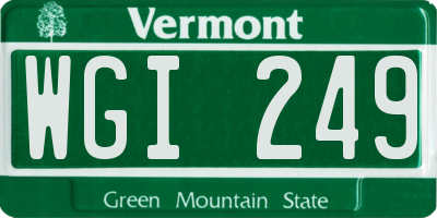 VT license plate WGI249