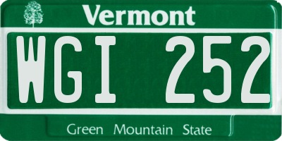 VT license plate WGI252