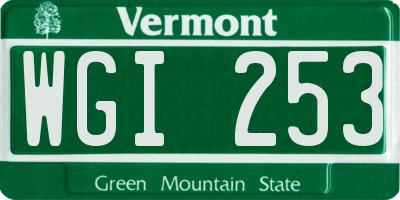 VT license plate WGI253