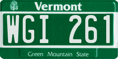 VT license plate WGI261