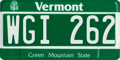VT license plate WGI262