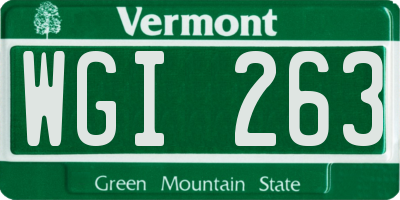 VT license plate WGI263