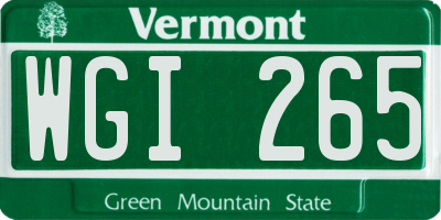 VT license plate WGI265