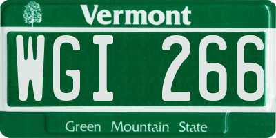 VT license plate WGI266