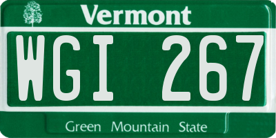 VT license plate WGI267