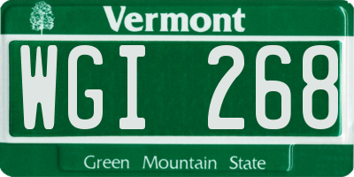 VT license plate WGI268