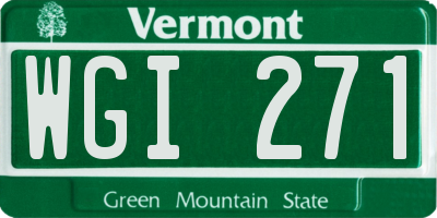VT license plate WGI271