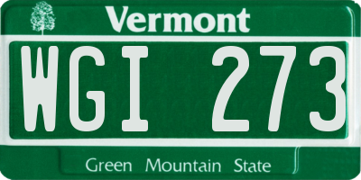 VT license plate WGI273